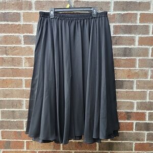 Michael Marcello Black A-Line Midi Skirt Plus Size 3X Elastic Waist